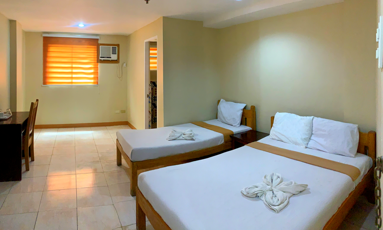 Two beds, Double and Single Size